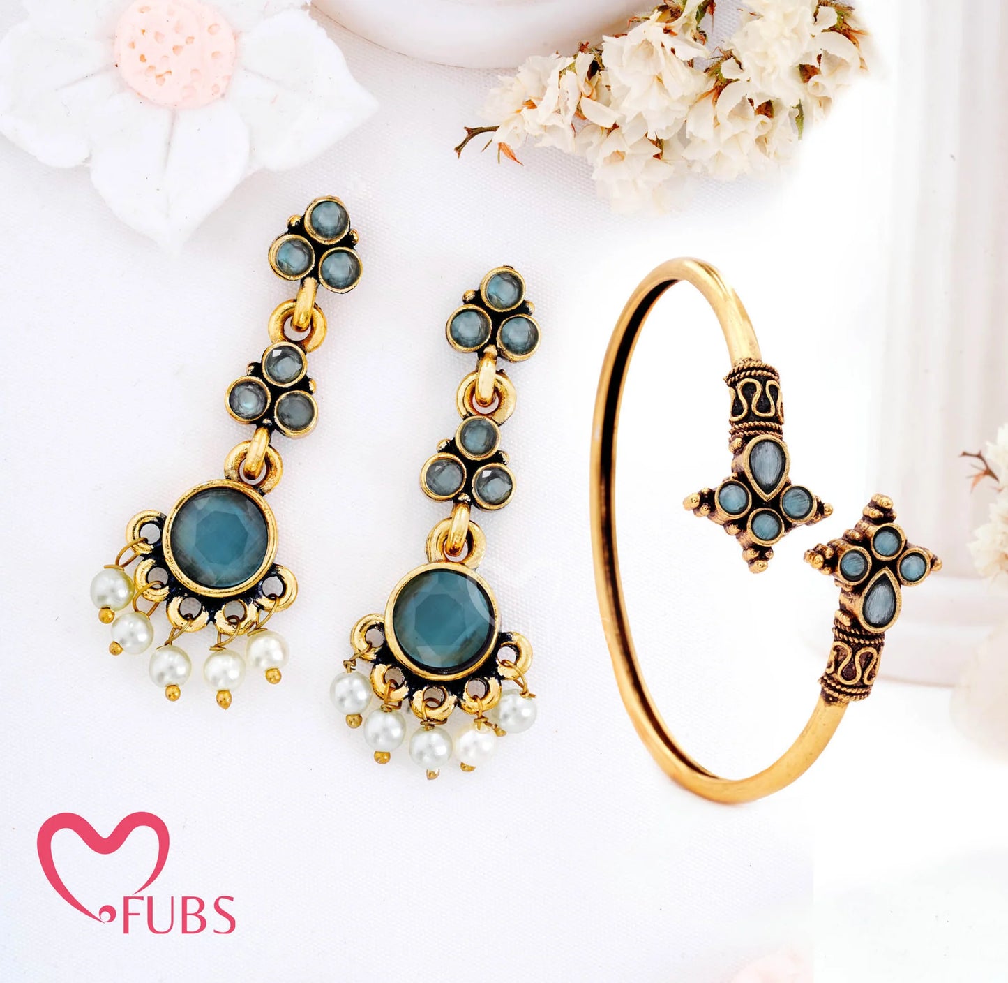 Golden Aura Combo Set - Earring & Bracelet