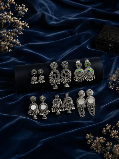 6 Oxidised Earing Combo