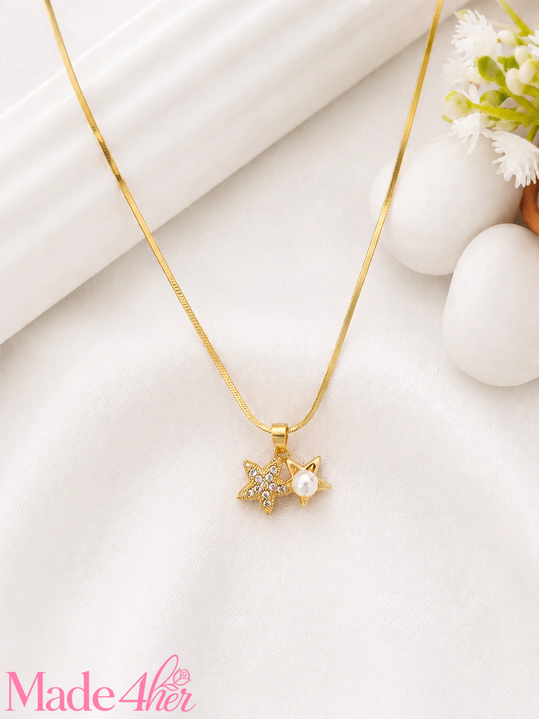 Starlight Pearl Pendant Necklace Anti tarnish Waterproof-Timeless