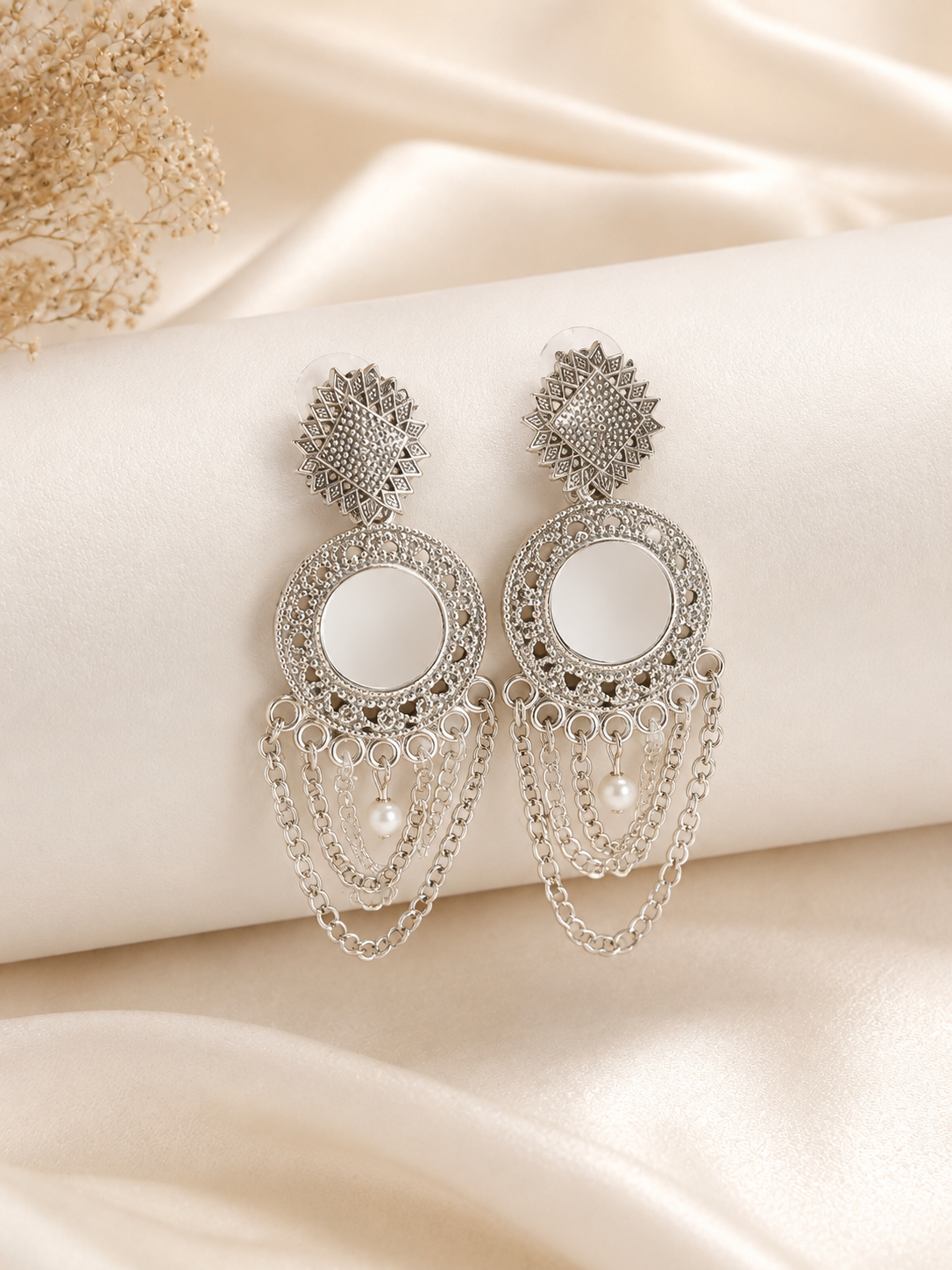Velvet Premium Mirror Box Daily Wear 12 Pair of Oxdised Earrings