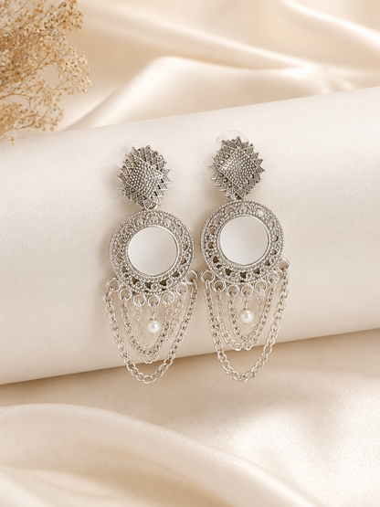 Velvet Premium Mirror Box Daily Wear 12 Pair of Oxdised Earrings