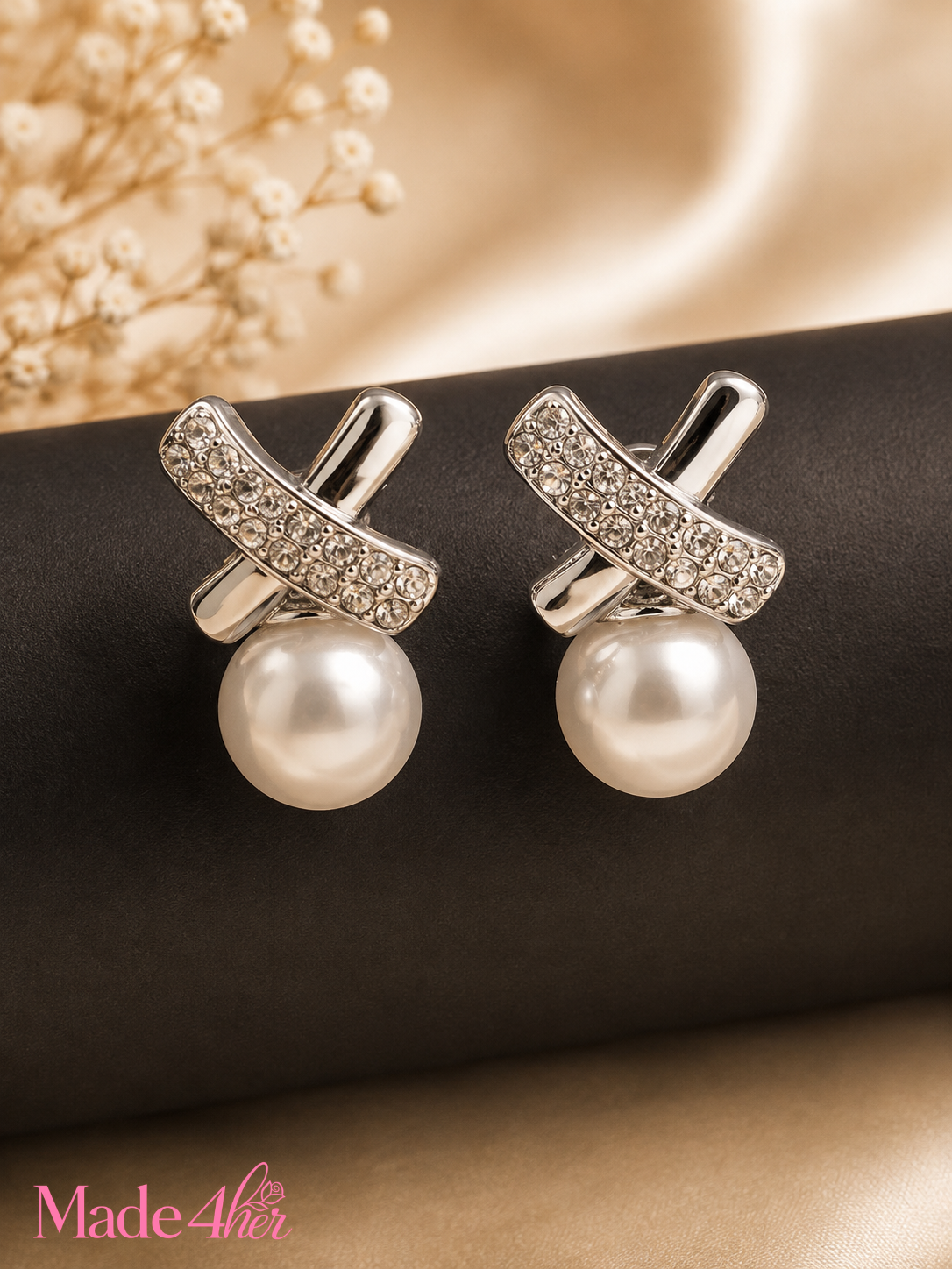 Set Of 13 Oxidized Designer Stud Earrings With Folding Jewelry Box
