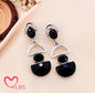 Contemporary Geometric Oxidized Earrings