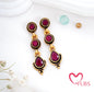 Traditional Triple Drop Earrings with Antique Finish